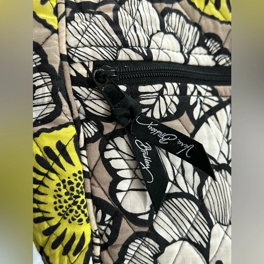 VERA BRADLEY women’s black/yellow zip purse with adjustable straps - Picture 8 of 10